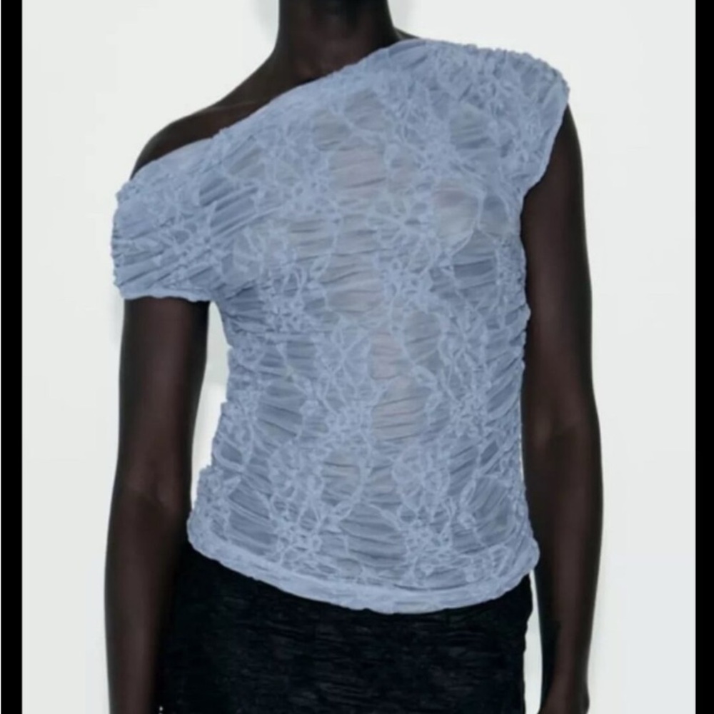 Zara One-Shoulder Lace Top